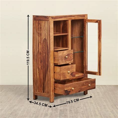 Buy Helios Sheesham Wood Multipurpose Cabinet - Brown from Helios by ...