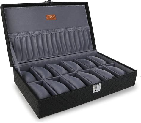 VATTU Wrist Watch Storage Box Display Case Organizer of Faux Leather ...