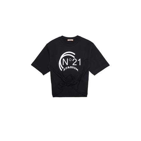N21 – Girls Black Logo Print Top