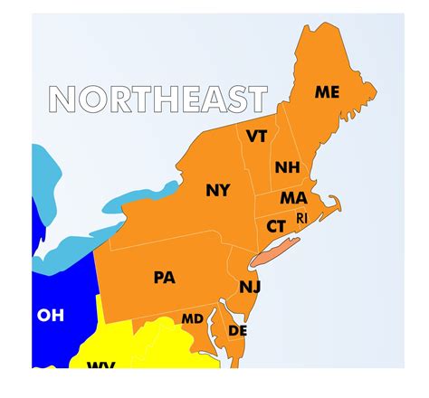 Map Of The Northeast Region