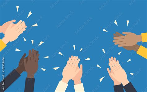 Human hands clapping, simple flat vector illustration Stock Vector ...