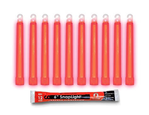 Cyalume SnapLight Red Light Sticks - 6 Inch Industrial Grade, Ultra ...
