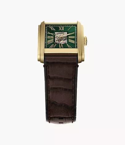 Fossil Carraway Automatic Brown Croco Leather Men's Watch, ME3271