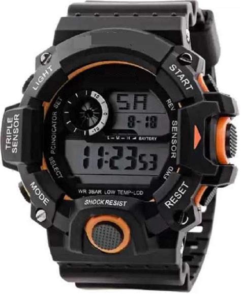 SELLORIA Plastic Boy's Black Dial Digital Watch With Black Sunglass ...