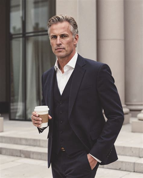 Navy Three-Piece Suit with White Shirt