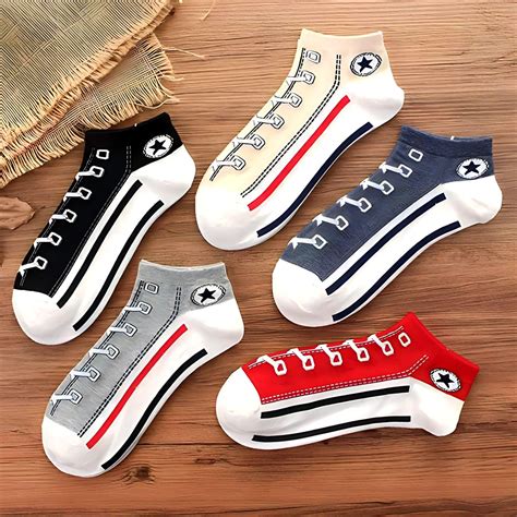 Buy Urban Shoe Printed Socks in Multicolours with Low Cut Ankle Length ...