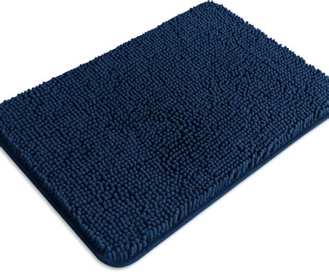Amazon.com: PureSwan Navy Blue Bathroom Rugs – Absorbent and Washable ...