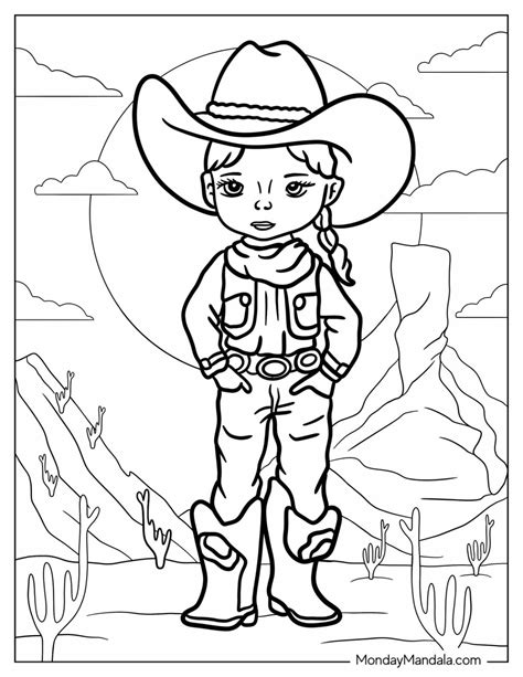 Cowboy Girl Coloring Pages