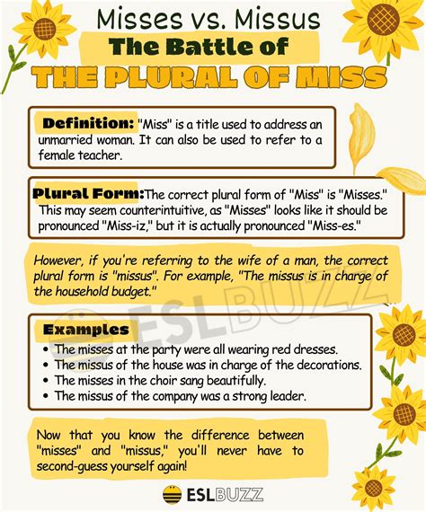 Plural of Miss: Understanding the Correct Form in English - ESLBUZZ