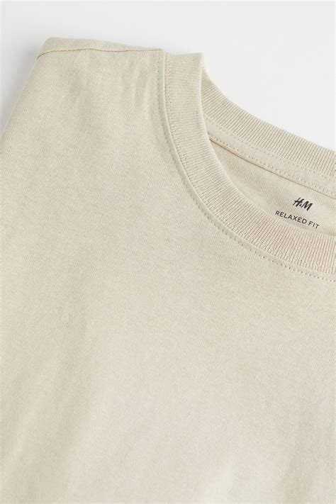 Loose Fit T-shirt - Light beige - Men | H&M IN