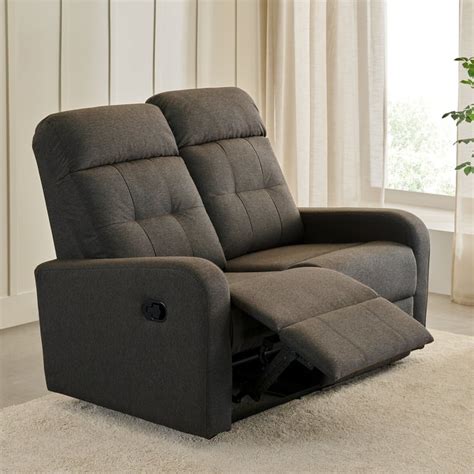 Buy Helios Toledo Fabric 2-Seater Recliner - Brown from Helios by Home ...
