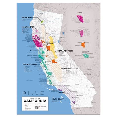 Detailed Map of Wine Regions in California, USA | Wine Posters – Wine Folly