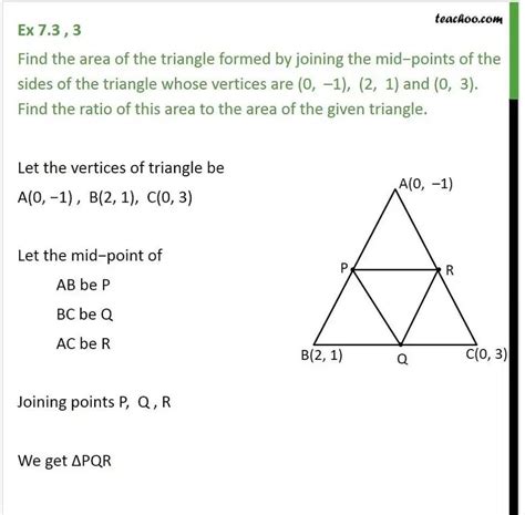 Find the area of the triangle formed by joining the midpoints of the ...