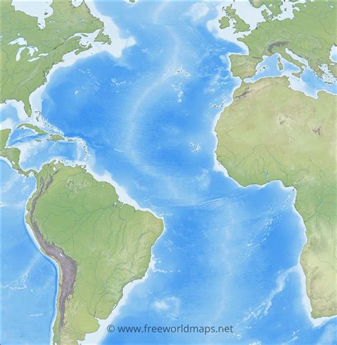 Atlantic Ocean maps and geography and physical features