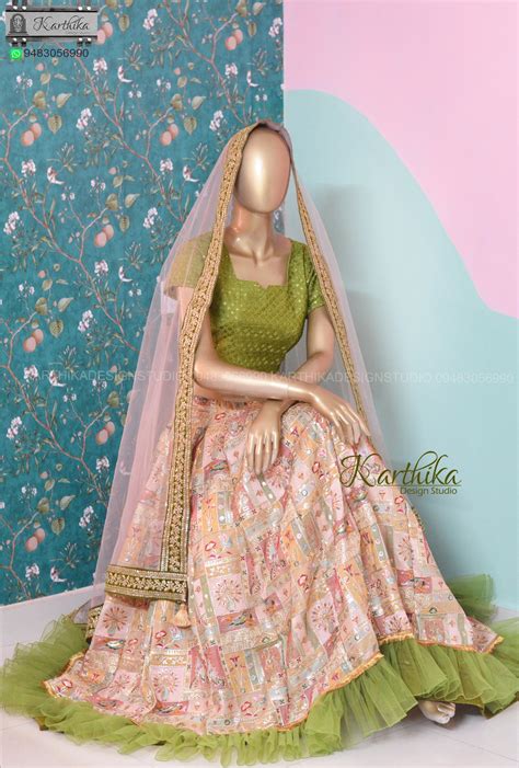 Embroidered Georgette Lehenga. – karthika design studio
