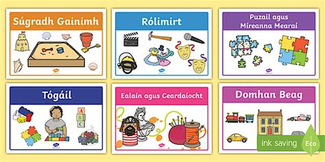 Aistear Play Stations Display Posters Gaeilge