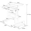 Livzing Height Adjustable Computer Table with Locking Wheels-Wooden ...