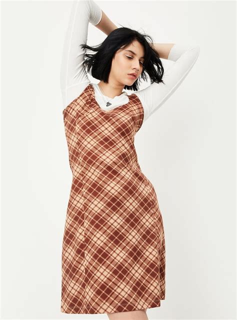 Buy Women Checked Pinafore Dress with T-shirt Online at just Rs. 1499.0 ...