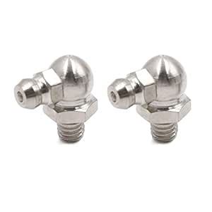 uxcell 2pcs M6 x 1 Stainless Steel Motorcycle Car 90 Degree Grease ...