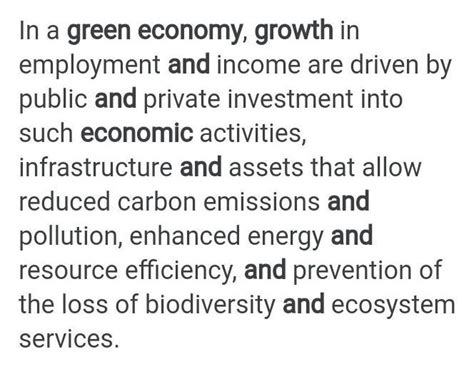 What is green economy? Explain its components in detail. - Brainly.in
