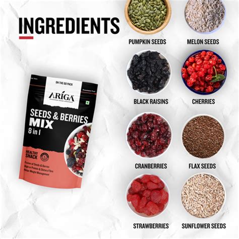 Healthy Snack- Ariga Premium Roasted Seeds and Berries 8-in-1 Train mix ...