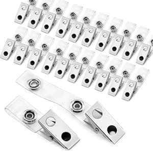 Metal Badge Clips with Clear PVC Straps for ID Cards and Badge Holders ...