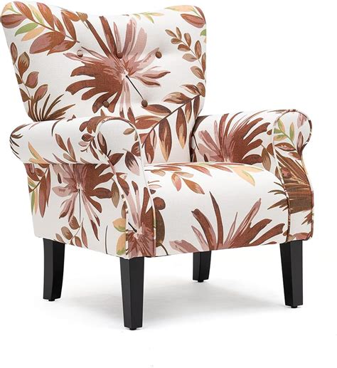 Buy YOLENY Mid Century Wingback Arm Chair,Modern Upholstered Fabric ...