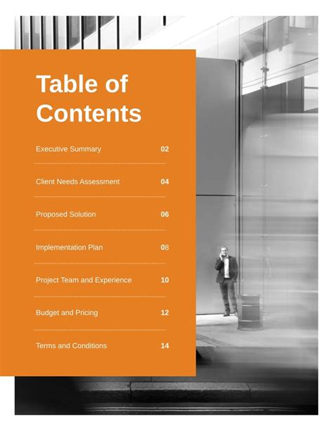 Image result for Proposal Table of Contents Template