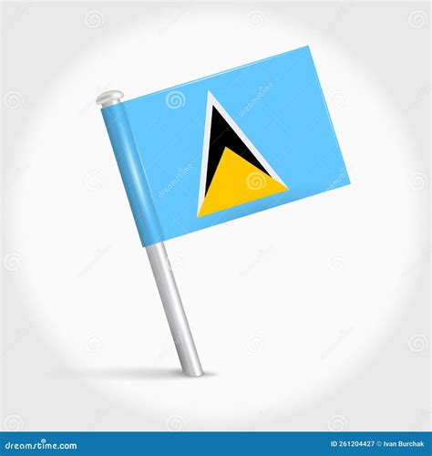 Saint Lucia Map Pin Flag. 3D Realistic Vector Illustration Stock ...
