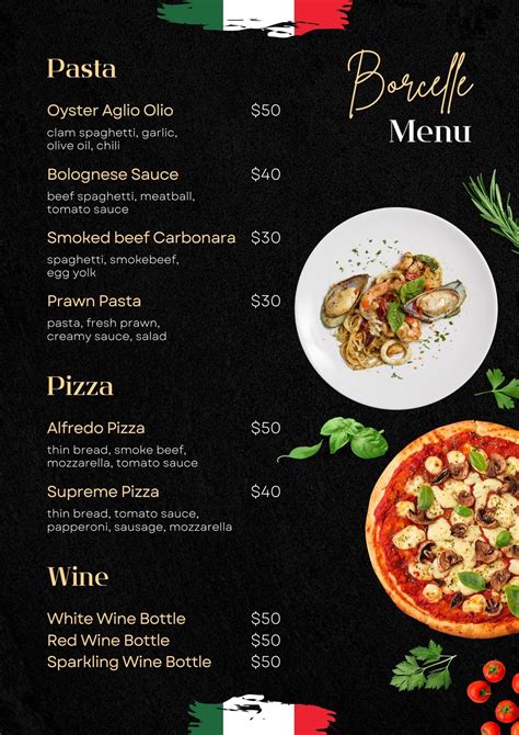 Pasta Description Menu at Theresa Edwards blog