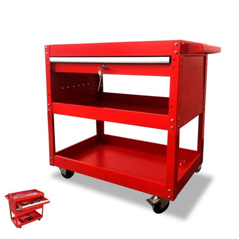 Buy 3-Tier Rolling Tool Cart, Utility Cart with Drawer, Mobile Tool ...