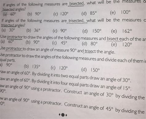 use protractor to draw a an angle of measure 90° and trisect the ...