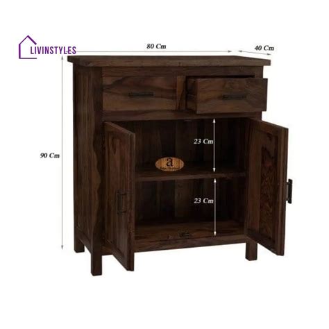 Lowboy storage cabinet with two drawer in walnut finish – LivIn Styles