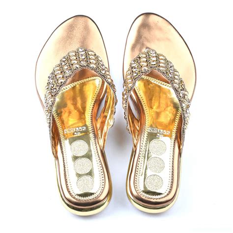 Buy B K Shoe Women's Rexine Flat Sandal (NS_1352_40_Copper) at Amazon.in