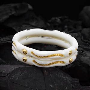 Buy Gold Plated and Shakha Pola Bangle Set for Women (Red & White) at ...