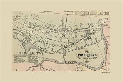 Pine Grove Borough, Pennsylvania 1864 Old Town Map Custom Print ...