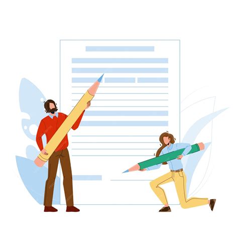 Application form filling people with pencil | Premium Vector