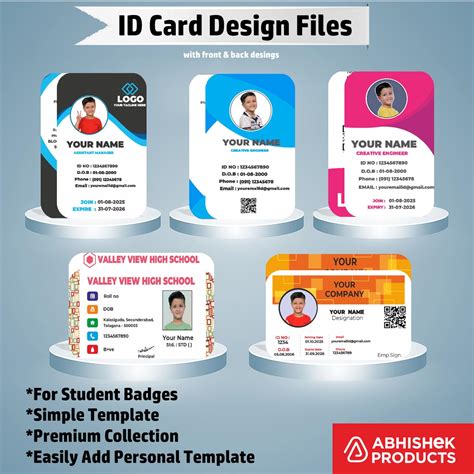 Printable ID Card CDR Templates - 100 Print-Ready Designs | AbhishekID ...