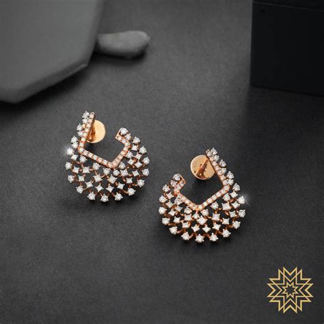 Buy Real Diamond Earrings Online | Real Diamond Earrings by Manubhai.