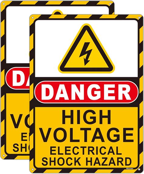 Afuven Danger High Voltage Electrical Shock Hazard Sign 14 India | Ubuy