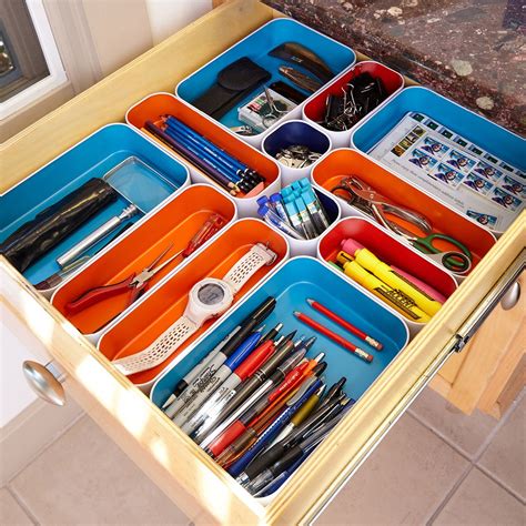 Three by Three Metal Drawer Organizers Set of 4 | Desk organization diy ...