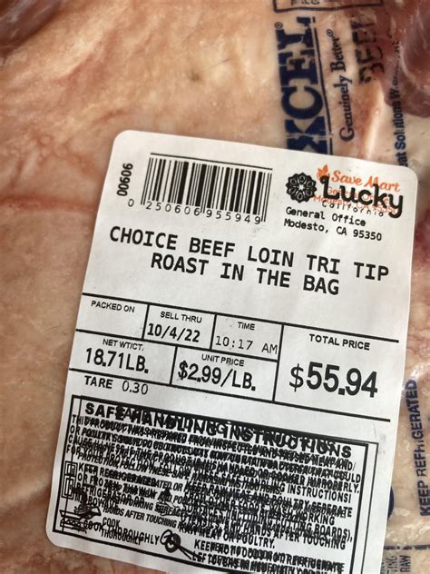 Tri-tip on sale for 2.99 lb at Lucky in the Bay Area : r/carnivorediet