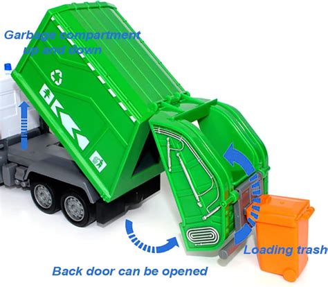 Buy 2.4G RC Garbage Truck Toy with Lights - 6 Channel Remote Control ...