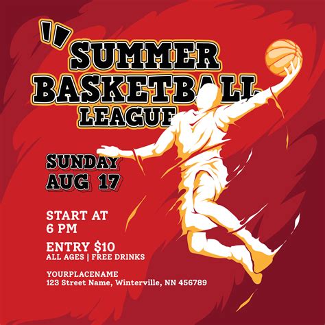 basketball summer league flyer template 7798703 Vector Art at Vecteezy