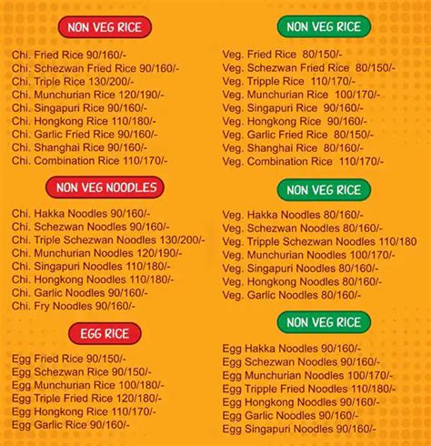 Menu of Top 10 Chinese, Wakad, Pune