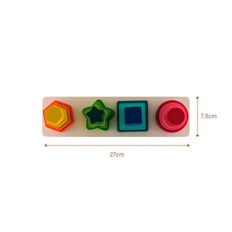 Wooden geometric four column shape sorter - EKT2784 – Extrokids