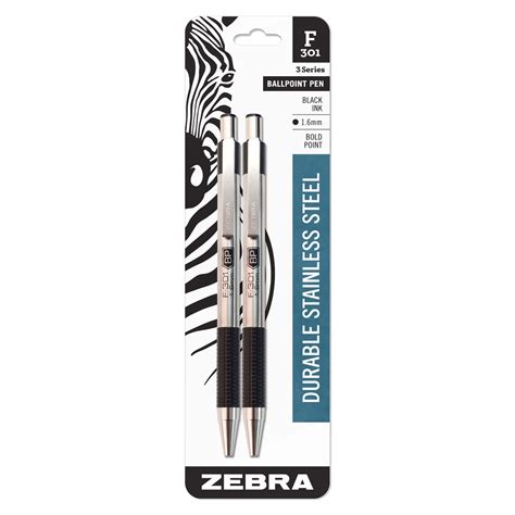 Zebra F-301 1.6mm Retractable Ballpoint Pens - Black Ink - Shop Pens at ...
