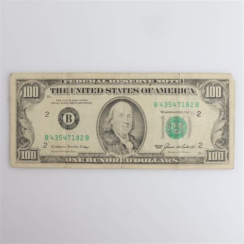 1985 US Federal Reserve Note 100 Dollar Bill | Property Room