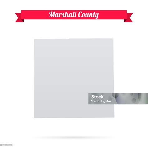 Marshall County Indiana Map On White Background With Red Banner Stock ...