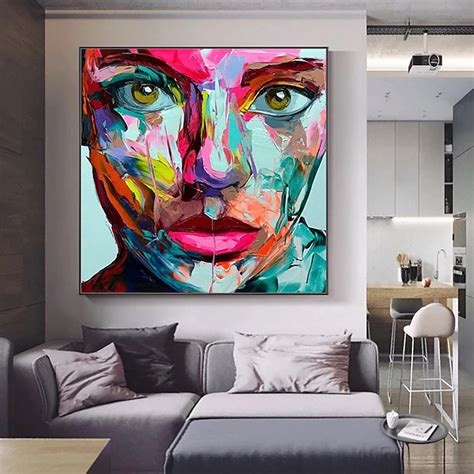 Mintura Handmade Face Oil Painting On Canvas Wall Art Decoration Modern ...
